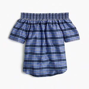 Off the shoulder plaid top